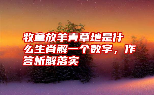 牧童放羊青草地是什么生肖解一个数字，作答析解落实