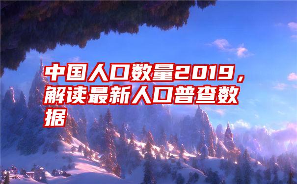 中国人口数量2019，解读最新人口普查数据