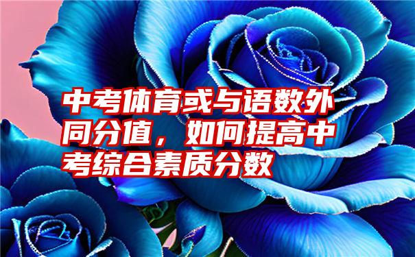 中考体育或与语数外同分值，如何提高中考综合素质分数