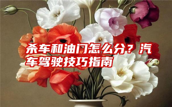 杀车和油门怎么分？汽车驾驶技巧指南