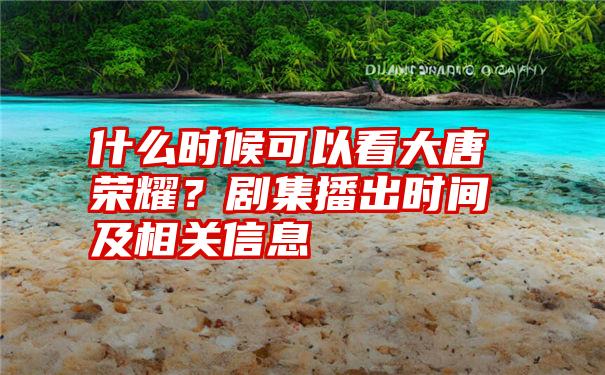 什么时候可以看大唐荣耀？剧集播出时间及相关信息