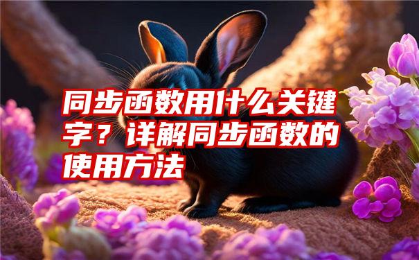 同步函数用什么关键字？详解同步函数的使用方法