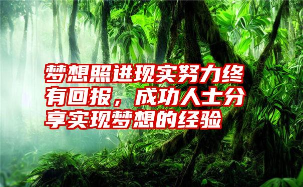 梦想照进现实努力终有回报，成功人士分享实现梦想的经验