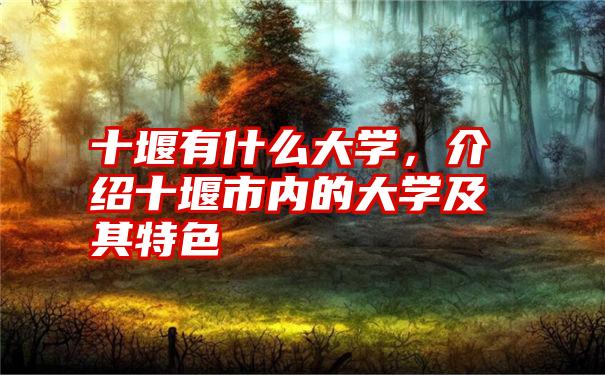 十堰有什么大学，介绍十堰市内的大学及其特色