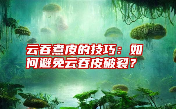 云吞煮皮的技巧：如何避免云吞皮破裂？