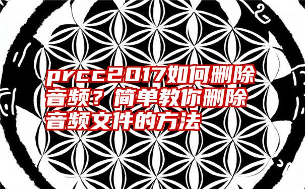 prcc2017如何删除音频？简单教你删除音频文件的方法