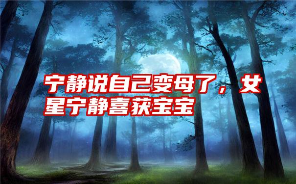 宁静说自己变母了,女星宁静喜获宝宝