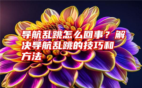 导航乱跳怎么回事？解决导航乱跳的技巧和方法