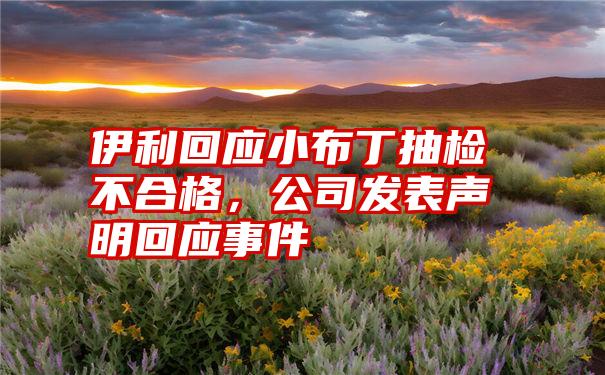 伊利回应小布丁抽检不合格，公司发表声明回应事件