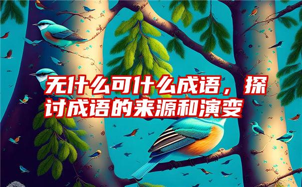 无什么可什么成语，探讨成语的来源和演变