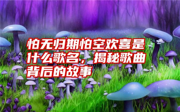 怕无归期怕空欢喜是什么歌名，揭秘歌曲背后的故事