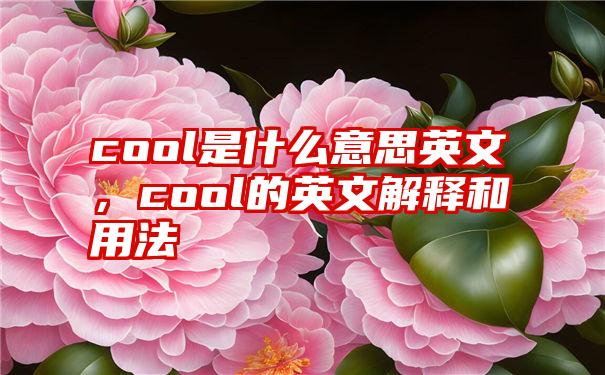 cool是什么意思英文，cool的英文解释和用法