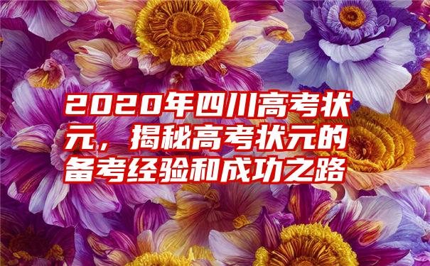 2020年四川高考状元，揭秘高考状元的备考经验和成功之路