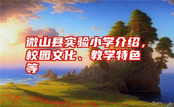 微山县实验小学介绍，校园文化、教学特色等