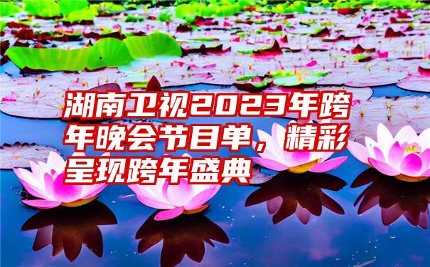 湖南卫视2023年跨年晚会节目单，精彩呈现跨年盛典