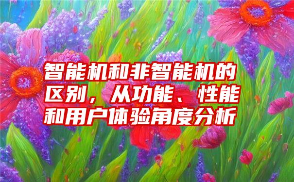 智能机和非智能机的区别，从功能、性能和用户体验角度分析