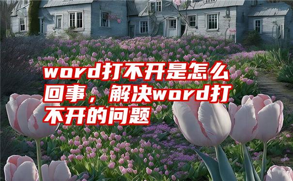 word打不开是怎么回事，解决word打不开的问题