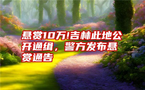 悬赏10万!吉林此地公开通缉,警方发布悬赏通告