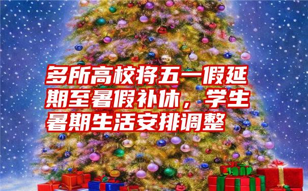 多所高校将五一假延期至暑假补休，学生暑期生活安排调整