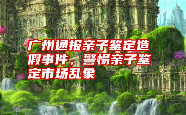 广州通报亲子鉴定造假事件，警惕亲子鉴定市场乱象