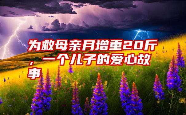 为救母亲月增重20斤，一个儿子的爱心故事