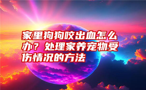 家里狗狗咬出血怎么办？处理家养宠物受伤情况的方法