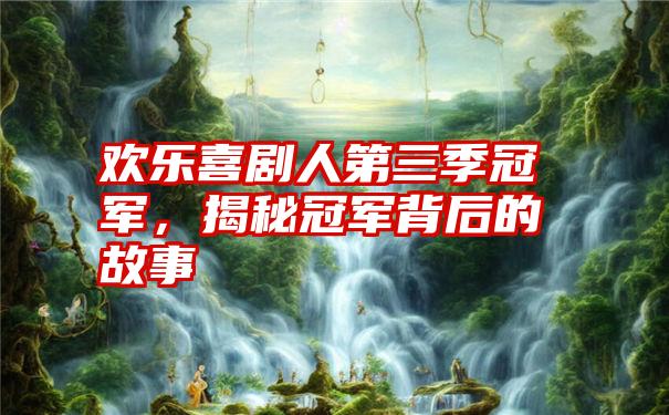 欢乐喜剧人第三季冠军，揭秘冠军背后的故事