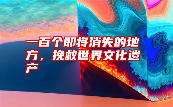 一百个即将消失的地方，挽救世界文化遗产