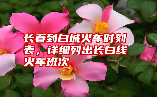 长春到白城火车时刻表,详细列出长白线火车班次