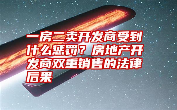 一房二卖开发商受到什么惩罚？房地产开发商双重销售的法律后果