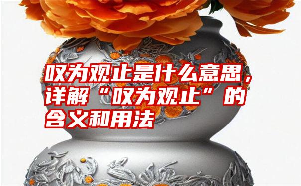 叹为观止是什么意思，详解“叹为观止”的含义和用法