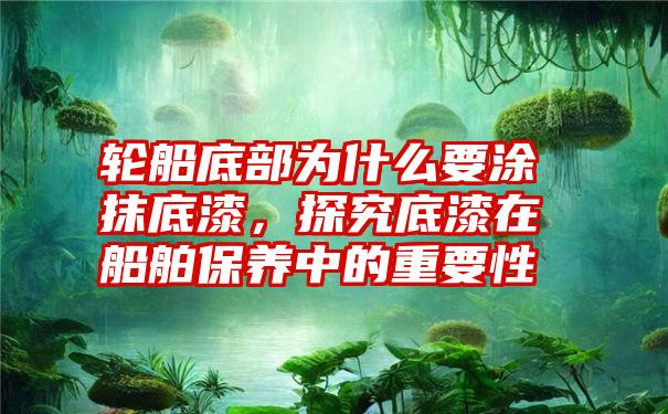 轮船底部为什么要涂抹底漆,探究底漆在船舶保养中的重要性
