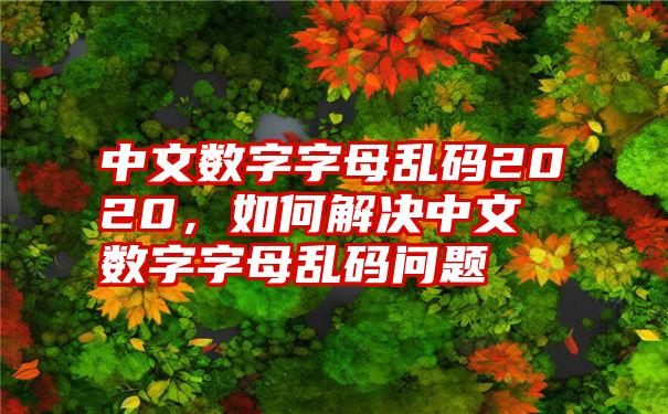 中文数字字母乱码2020，如何解决中文数字字母乱码问题