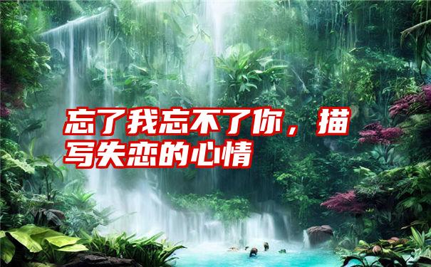 忘了我忘不了你,描写失恋的心情