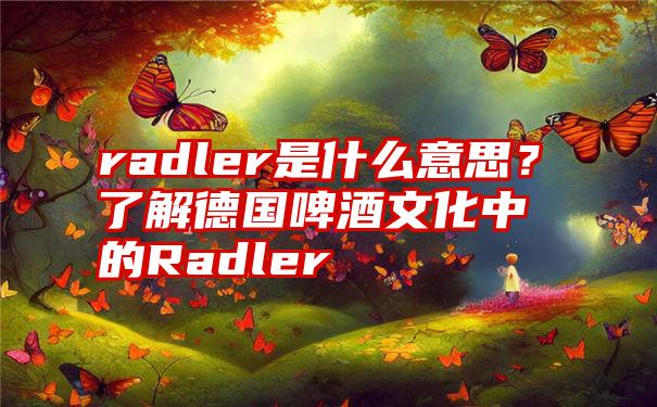 radler是什么意思？了解德国啤酒文化中的Radler