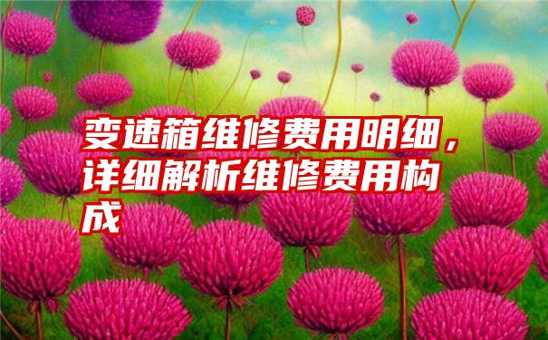 变速箱维修费用明细，详细解析维修费用构成