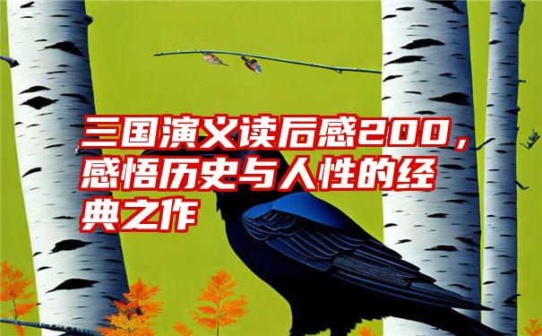 三国演义读后感200,感悟历史与人性的经典之作