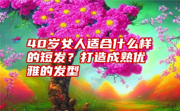 40岁女人适合什么样的短发？打造成熟优雅的发型