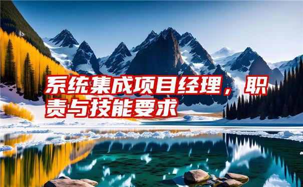 系统集成项目经理,职责与技能要求