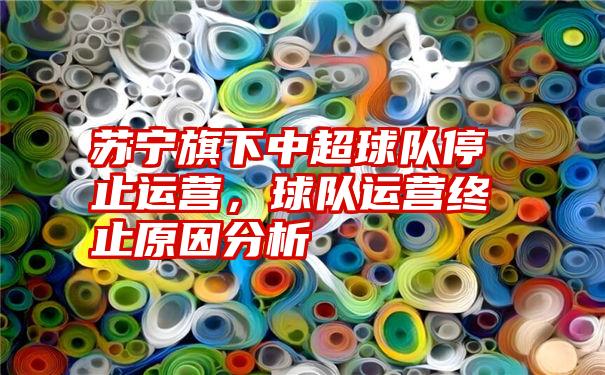 苏宁旗下中超球队停止运营,球队运营终止原因分析
