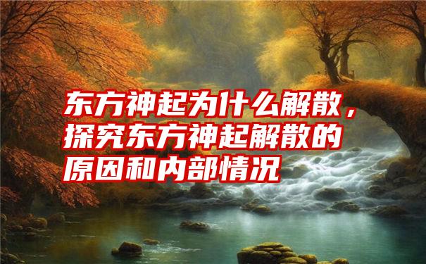 东方神起为什么解散，探究东方神起解散的原因和内部情况