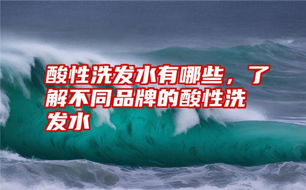 酸性洗发水有哪些，了解不同品牌的酸性洗发水