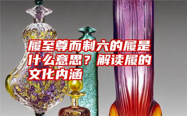 履至尊而制六的履是什么意思？解读履的文化内涵