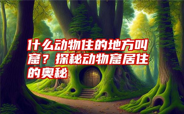 什么动物住的地方叫窟？探秘动物窟居住的奥秘