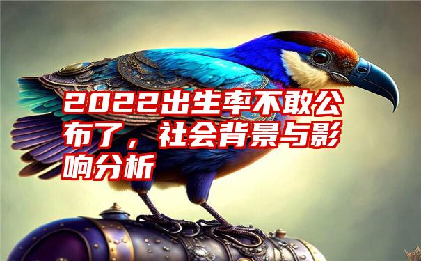 2022出生率不敢公布了，社会背景与影响分析