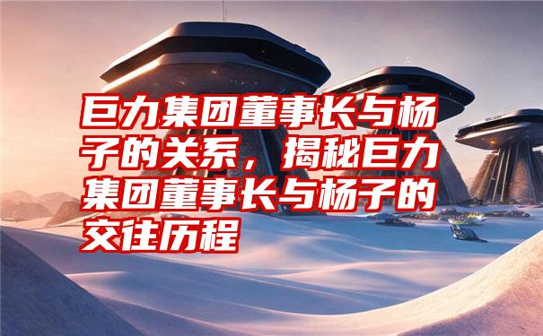 巨力集团董事长与杨子的关系，揭秘巨力集团董事长与杨子的交往历程