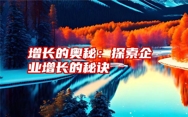 增长的奥秘：探索企业增长的秘诀