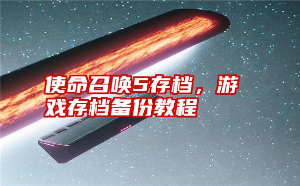 使命召唤5存档,游戏存档备份教程