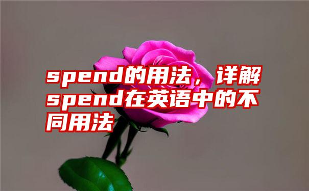 spend的用法，详解spend在英语中的不同用法