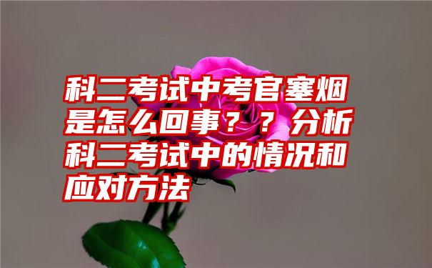 科二考试中考官塞烟是怎么回事？？分析科二考试中的情况和应对方法